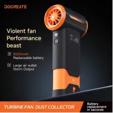 DOCREATE V-94K Wireless Electric Dust Collector 8000mAh Battery Turbo Fan 200W 4-Speed Lightweight Portable Keyboard Cleaner Compressed Air Replacement