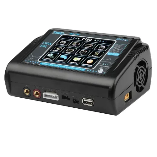 HTRC T150 AC/DC 150W 10A Touch Balance Smart Charger Discharger for LiPo LiHV LiFe Lilon NiCd NiMh Pb Battery