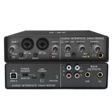 LAIKESI Q-24 Professional Sound Card USB Audio Interface Sound Card 24bit 192kHz with XLR Mic Input Instrument Recording for Studio Podcast Live Streaming