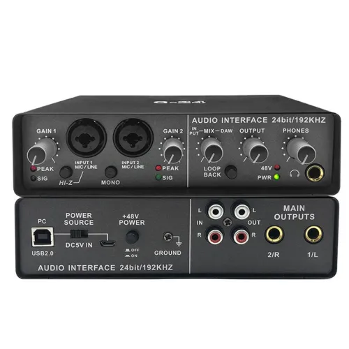 LAIKESI Q-24 Professional Sound Card USB Audio Interface Sound Card 24bit 192kHz with XLR Mic Input Instrument Recording for Studio Podcast Live Streaming