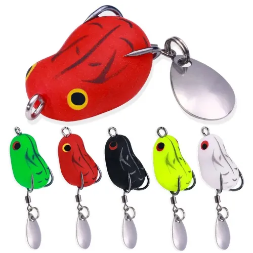 ZANLUR5PC2.5cm Frog Fishing Lures Realistic Fisheye Bite Resistant Sharp Hook for Long Casting