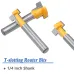 5PCS 1/4 Inch Shank Keyhole Router Bits Set T Track T-Slot Bolts Router Bit Set for 5/16" 3/8" 1/2" 7/16" 5/8" Hex Bolts