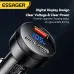 ESSAGER FSJ-008 105W 3-Port USB PD Car Charger Adapter USB-A+2USB-C PD PPS Fast Charging with Blue LED for iPhone 16 16Pro 15 14 13 for Xiaomi 15pro for Samsung Galaxy S25 Ultra for Huawei Mate 70