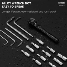 WESBIKING Portable Bicycle Repair Tool Kit with Ratchet Wrench Tyre Lever Magnetic Screwdriver Allen Keys Multi-Tool Box