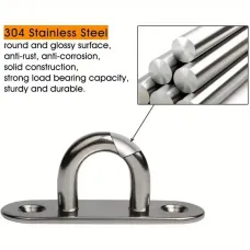 Marine Grade Stainless Steel Oval Eye Plate 304 Anti Corrosion Fastening Kit for Shade Sail Installation Boat Rigging Load Capacity 90 lbs Anchor
