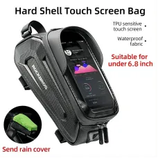 ROCKBROBicycle Bag 1.7L Frame Front Tube Cycling Bike Phone Mount Bag Waterproof Phone Case Holder 6.8 Inches Touchscreen Bag Accessories