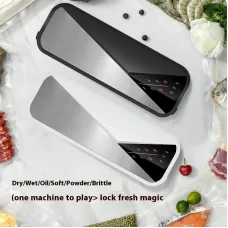 Household Automatic Vacuum Sealer for Food Storage With 80kPa Powerful Suction Digital Display Easy Clean Portable Kitchen Fresh-Keeping Machine