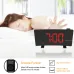 AGSIVO 8 Inch Projection Alarm Clock with 180 Rotatable Projector / FM Radio / Snooze / 3-Level Brightness Dimmer / Curved Clear LED Display / USB Charger For Bedroom Living Room