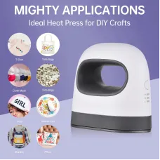 Mini Heat Press Machine T-Shirt Printing Easy Heating Transfer Press Iron Machines for Clothes Bags Hats Pads Blanket Leather