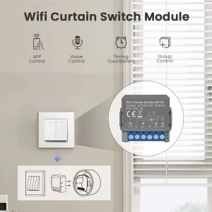 Tuya WiFi RF Smart Curtain Module for Roller Blinds and Curtains Motorized Curtain Switch Voice Control with Alexa Google Home