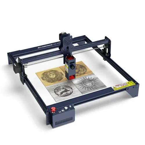 US DIRECT ATOMSTACK A5 M50 APP Control Dual-Laser Laser Engraving Cutting Machine Laser Engraver Cutter 5.5W Output Power Fixed-Focus 304 Mirror Stainless Steel Engraving DIY Laser Marking for Metal Wood Leather Vinyl