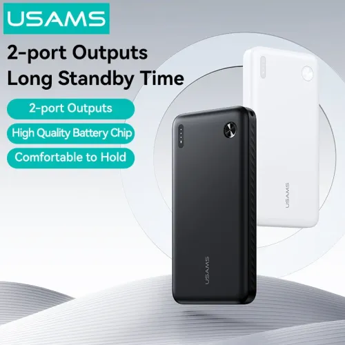 USAMS CD253 PB83 37Wh 10000mAh Power Bank External Battery Power Supply with 1 Input & 2 Outputs Fast Charging for iPhone 17 17 Pro 16 15 14 Pro Max for Huawei Pura 80 Ultra for Xiaomi 17Pro for SAMSUNG for OPPO