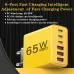 65W 6-Port USB PD Charger 3USB-A+3USB-C PD QC Fast Charging Wall Charger Adapter EU Plug US Plug for iPhone 16 16 Pro 15 14 13 Pro Max for Xiaomi 15pro for Huawei Mate XT for Oppo Reno 13