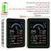 10In1 Air Quality Monitor CO Formaldehyde PM2.5 TVOC Humidity Temperature Detector LCD Display 2000mAh Lithium Battery Portable Indoor Outdoor Sensor