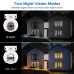 Hiseeu 4MP+4MP Dual Lens PTZ POE IP Camera 8X Zoom Full Color Night Vision 2-Way Audio H.265+ IP65 Waterproof CCTV Security Video Surveillance Camera