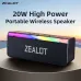 ZEALOT S72 20W bluetooth Speaker Portable Speaker Dual 52mm Drivers 3D Audio RGB Light TWS 3000mAh Battery Support AUX TF Card U Disk Playback Outdoors Wireless Speakers