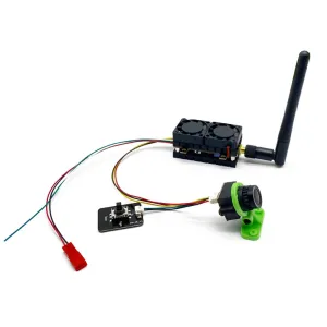 High Power Adjustable Max 5.5W VTX 5.8G FPV Transmitter with 1200TVL Analog Camera  200mW/500mW/1W/5.5W,  48CH, Dual Cooling Fans, 7-36V, Supports SmartAudio/TBS, Long-Distance Transmission for FPV Racing Drones, RC Airplanes & Fixed Wings