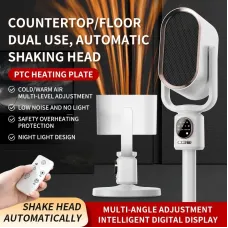 Household Vertical Heater Electric Heater with Remote Control Night light LED Display Shaking Head Heater High Power Cold & Warm Dual Purpose Heater