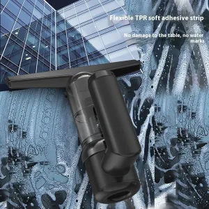 5-IN-1 Window Cleaner Glass Scraper Wiper Strip Wireless Portable Handheld Powder Vacuum Cleaner Household Electric Scraper Glass Mirror Automatic Cleaning Suction Scraping