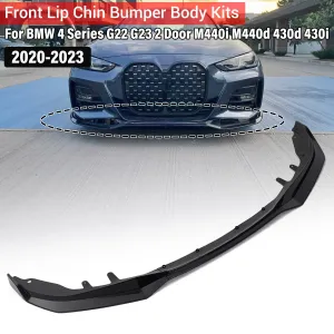 Front Bumper Splitter Lip Car Diffuser Spoiler Bumper Deflector For BMW 4 Series G22 G23 2 Door M440i M440d 430d 430i 2020-2023