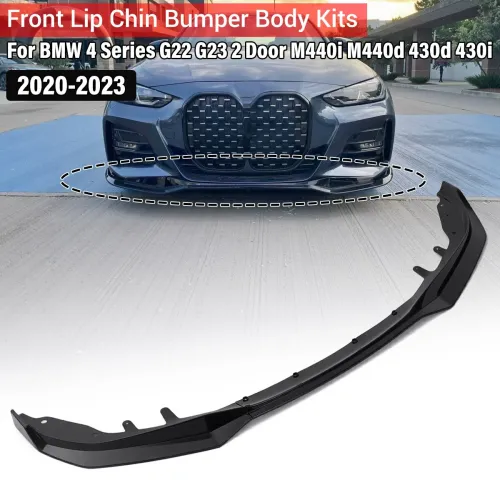 Front Bumper Splitter Lip Car Diffuser Spoiler Bumper Deflector For BMW 4 Series G22 G23 2 Door M440i M440d 430d 430i 2020-2023