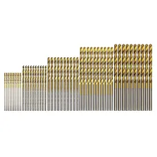 50PCS Titanium Plated Twist Drill Set 1-3mm Shank High Wear Resistance Small Drill Bits for Electric Drills and DIY Woodworking