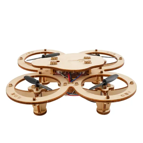 LKHRC DIY Wooden Building Blocks Flying Toys Assembled KIT Remote Control Aircraft Training RC Drone Quadcopter Air Pressure High Hold Mode
