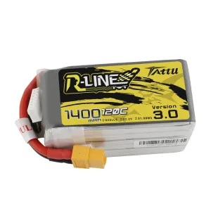TATTU R-LINE 3.0 6S 22.2V 1400mAh 120C 6S1P LiPo Battery XT60 Plug for iFlight Nazgul5 V3 FPV Racing Drone