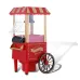 Comfook 1100W Mini Vintage Pushcart Popcorn Maker Home Use Machine with Wheels Transparent Chamber Easy Operation for Family Parties Movie Nights
