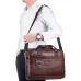 BULLCAPTAIN 14 inch Laptop Men's Genuine Leather Briefcase Office Business Large Capacity Handbag with Strap