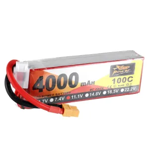 ZOP Power 11.1V 4000mAh 100C 3S Lipo Battery XT60 Plug for RC Racing Drone