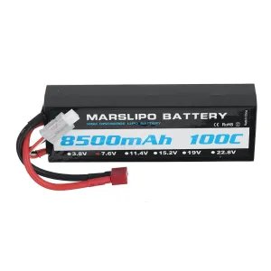 MARSLIPO 7.6V 8500mAh 100C 2S Lipo Battery T Plug for RC Car
