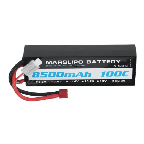 MARSLIPO 7.6V 8500mAh 100C 2S Lipo Battery T Plug for RC Car