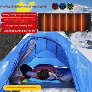6 Zones Smart Heating Blanket 40 To 65 3 Gear Insulation Heated Mat USB Powered for Outdoor Camping Hiking