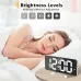 Smart LED Mirror Digital Clock Alarm Clock LED Digital Clock Auto Dimming Mirror Rechargeable Digital Clock for Bedrooms 4 Level Brightness&2 Level Volume