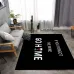 3D Patterned Area Mat Household Carpet Black Modern Non-slip Decorative Floor Mat for Office Kitchen Washroom Use