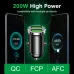 200W Dual USB Car Charger Fast Charging for iPhone QC3.0 Mini USB Car Phone Charger for Xiaomi for Samsung Huawei Honor