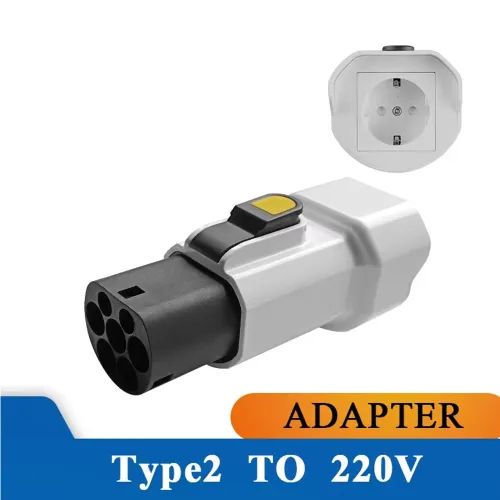 EVqiaoyi TYPE2 V2L European Standard Charging Pile Charger Adapter Type 2 To 220V 16A 3.5KW IP54 Fireproof Material Silver Plated Copper Connector