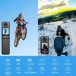 SJCAM C300 Action Camera 4K 30FPS Dual Battery 6-Axis GYRO Stabilization 5G WiFi Remote Webcam Sport DV Shooting Sport Action Cam Up to 30m Waterproof