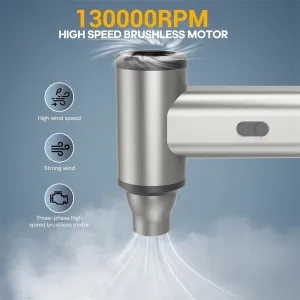 J01MAX Handheld Turbo Fan 160W 130000 RPM 2 in 1 Blowing & Suction 2000mAh Battery Portable Aluminum Alloy Fast Recharge