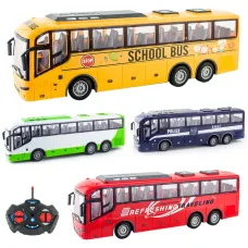 27hz Kids Rc Car Remote Control Electric School Bus with Light Tour For Children Toys Gift