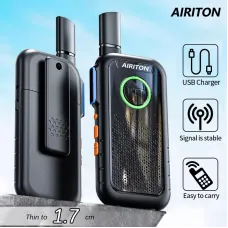 AIRITON AI-T3 Thin Walkie Talkie 1.7cm Easy Carry Pocket Radio Accept UHF400-470MHz USB Charging Long Range Ham Radio