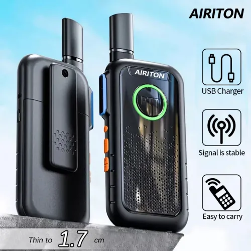 AIRITON AI-T3 Thin Walkie Talkie 1.7cm Easy Carry Pocket Radio Accept UHF400-470MHz USB Charging Long Range Ham Radio