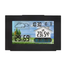 3551A Touch Screen Weather Station Indoor Outdoor Thermometer Hygrometer Wireless Sensor Weather Forecast Alarm Clock Comfort Level Display Smart Home Automation