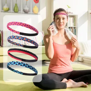 AOLIKEWeave Elastic Yoga Sweatband For Women Men Running Hair Bands Fitness Sweat Bands Sport Silicone antiskid Headband