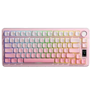AULA S75 Pro Tri-mode Mechanical Keyboard with Display Screen 80 Keys 75% Layout Gasket Structure Hot Swappable RGB Backlit PBT Keycaps 4000mAh Gaming Keyboards