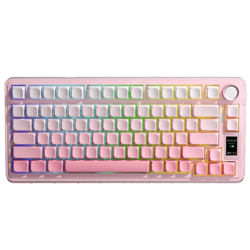 AULA S75 Pro Tri-mode Mechanical Keyboard with Display Screen 80 Keys 75% Layout Gasket Structure Hot Swappable RGB Backlit PBT Keycaps 4000mAh Gaming Keyboards