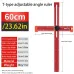 Adjustable T Shape Angle Ruler Aluminum Alloy Multi Angle Measuring Tool 90 45 Precision Marking Ruler Woodworking Line Drawing Tool 60cm 90cm Metric Scale