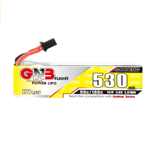 6PCS Gaoneng GNB 3.8V 530mAh 90C 1S LiHV Lipo Battery A30 Plug for Sub250 Nanofly20 Emax Tinyhawk S BetaFPV Beta75X Whoop RC Drone FPV Racing