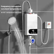 MROSAA 4500W Tankless Instant Electric Water Heater HD Touch Screen Shower System for Bathroom and Kitchen